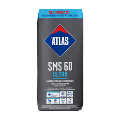 ATLAS SMS 60 ULTRA samopoziomujący cementowy podkład podłogowy z technologią żelową 25kg