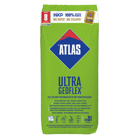 ATLAS ULTRA GEOFLEX klej żelowy 2-15 mm, wysokoelastyczny, odkształcalny, typ C2TE S1 25kg
