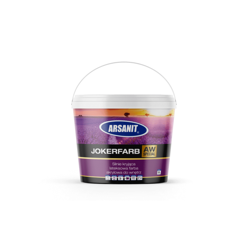 JOKERFarb-AW SPECIAL Silnie kryjąca lateksowa farba akrylowa do wnętrz biała Arsanit