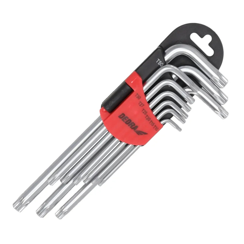 Zestaw kluczy torx długich DEDRA 06F221 zestaw T10-T50 CRV (9szt)