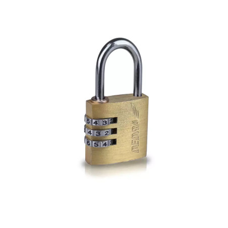 Kłódka mosiężna z zamkiem szyfrowym 25mm DEDRA 11U160