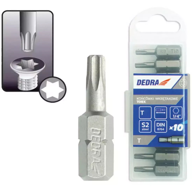 Końcówki wkrętakowe bity DEDRA  Torx 25mm
